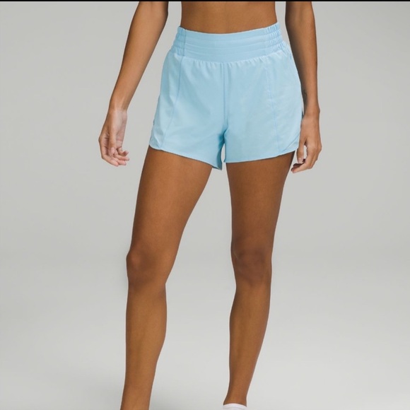 Lululemon Hotty Hot HR Short 4" Lined Blue Chill NWT size 4 - Picture 3 of 8